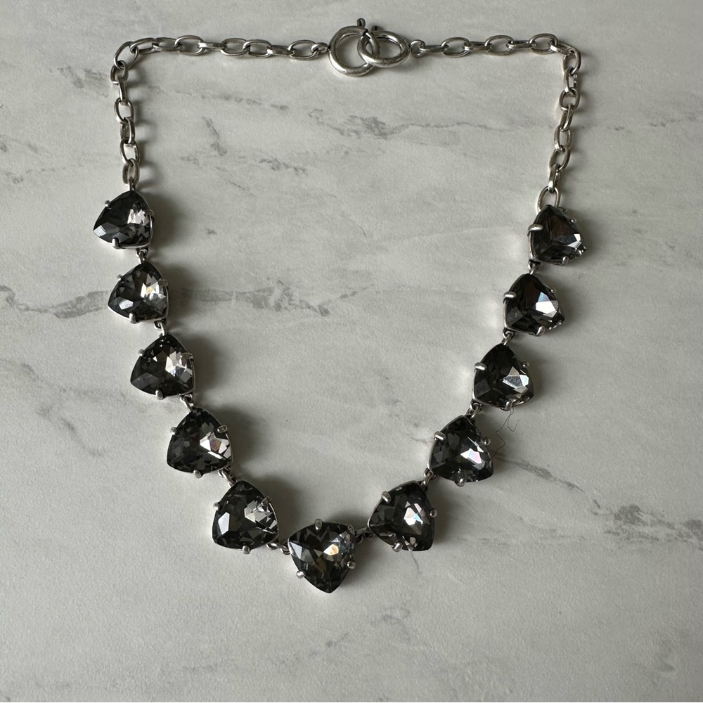 Gray Crystal Statement Necklace